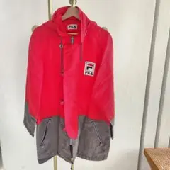 FILA フード付きナイロンジャケット レッド