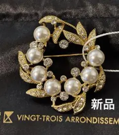 新品　23区　サークル ブローチ　ゴールドパール　セレモニー　入学式　卒業式他