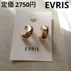 EVRIS ゴールド フープピアス ウェーブ 金 未使用 エヴリス 太ピアス