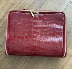 クロコダイル風　エナメル　レザー　レッド　バック　エスティ　ローダー