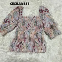 CECILMcBEE 花柄スクエアネックブラウス Mサイズ 897