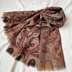 エトロ定番 上質ペイズリー柄ストール くすみカラー ピンク系
