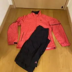 adidas レディース レインウェア上下　Mサイズ　袖着脱式　収納袋付き