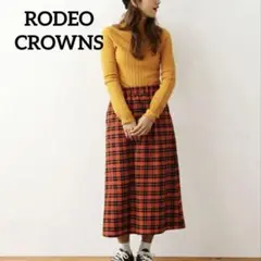 新品 ロデオクラウン チェックスカート オレンジ rodeo crowns