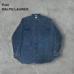ポロラルフローレンデニムシャンブレーシャツ長袖フェードポニー刺繍なし