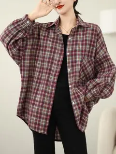 3カラー展開 レトロ チェック 新品 シャツ ブラウス おしゃれ＆カジュアル