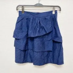 シンシアローリーCynthia Rowley フレアスカート ネイビー Mのサムネイル