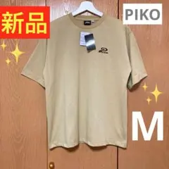 ✨新品❗️✨【PIKO】メンズ　サーフプリントTシャツ　刺繍ロゴ　カーキ系／【M】のサムネイル
