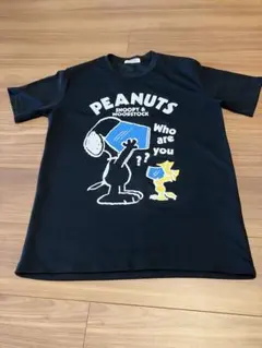 PEANUTS スヌーピー ウッドストック Tシャツ L 黒　スヌーピー タウン