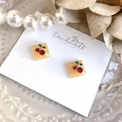 No.1803 ハンドメイド さくらんぼ ピンク レジン ピアス イヤリング
