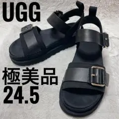 UGG 厚底 ブラック　サンダル　24.5cm 金具　極美品　レディース