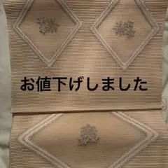 夏帯　桔梗柄　名古屋帯　未使用　アンティーク着物