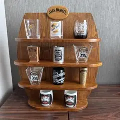 Jack Daniel's グラスセット 木製ディスプレイ棚付きのサムネイル