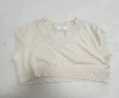 WEGO アイボリー Vネック ニットベスト M