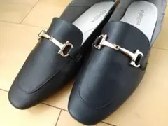 美品vellikoko ブラック ビット付きローファー24.5cm