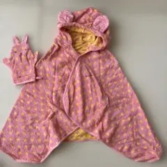 着るバスタオルポンチョ、ミトンセット