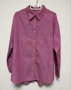 GU ピンク ストライプ 長袖シャツ　Mサイズ