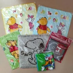 くまのプーさん スヌーピー ドナルドダック ハンドタオル 6枚 まとめ売り