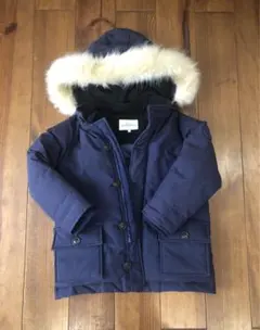 UNITED ARROWS ネイビー ダウンコート ファー付きフード 115