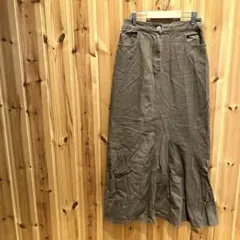 【グレイル】ロングスカート　裾フレア　大人可愛い　ブラウン系　綿100％