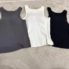 ブラ一体型リブタンクトップ3枚セット