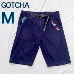 GOTCHA ガッチャ M ネイビー パンツ ベルト付き ロゴ 刺繍のサムネイル