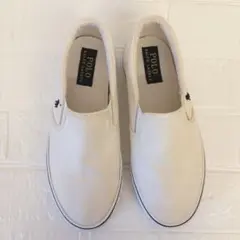 【即日発送】 ポロ ラルフローレン ホワイト スリッポン 23cm スニーカー