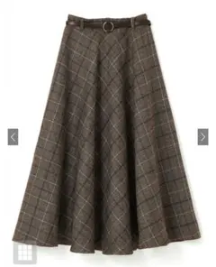 グレイル　チェックフレアスカート　ブラウン　Mサイズ