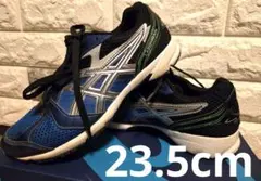 【23.5】ASICS LAZERBEAM ☆キッズスニーカー ブルー ブラック