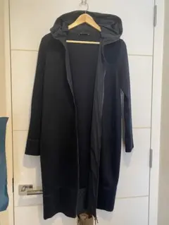 S MaxMara フード付きロングコート ダークブルー