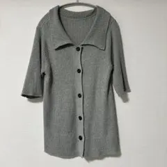 MOCA ５部袖　ニットカーディガン グレー Fサイズのサムネイル