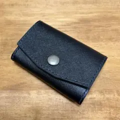 本革　カードの入るコインケース　ハンドメイド　ブラック