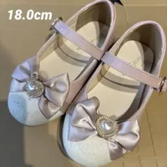 リボン ピンク バレエシューズ 18cm フォーマル　エナメル　発表会　式典