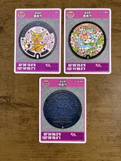 マンホールカード　高知県 南国市　香美市 A . B　3枚セット