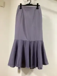 白*樺様 未使用品　ラベンダー薄紫 マーメイドフレアロングスカート　LL