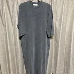 y080601　yuw　シャツワンピース　無地　サイズF