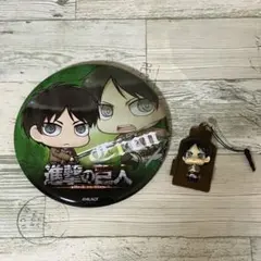 進撃の巨人 エレン 缶バッジ イヤホンジャック