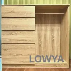 【幅120㎝】ハンガーラック 引き出し おしゃれ チェスト　木目調 LOWYA