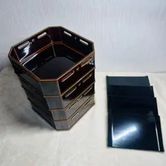 セット　うるし工芸　米永　皿　4枚　➕重箱　4個