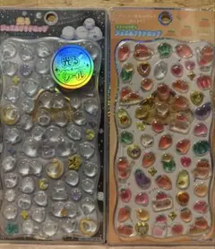 【2点】光るジュエルプチドロップ　ストーンつきジュエルプチドロップ　しまえなが