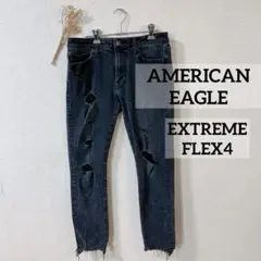 アメリカンイーグル ダメージ加工 ブラックスキニージーンズ ブラック 履きやすい