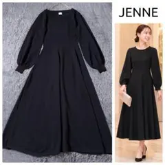 25年☆定価2,2万 フレンチ美シルエット とろみワンピース ジェンヌ 黒