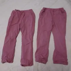 リバーシブルピンク色の長ズボン 110サイズ2着セット