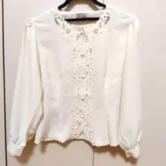 MODEX 東京ブラウス　昭和レトロ　ビンテージ　刺繍 長袖ブラウス