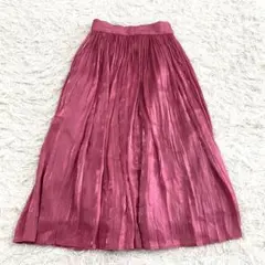 マイセルフアバハウス ロングプリーツスカート S ピンク系 光沢 きれいめのサムネイル
