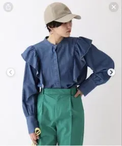 OPAQUE.CLIP フリルデニムシャツ