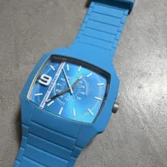 ※稼動品 DIESEL ディーゼル 腕時計 シリコン 水色 ブルー