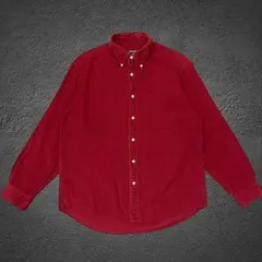 OLD UNIQLO 赤 コーデュロイ 長袖シャツ L ネルシャツ ボタンダウン