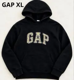 Gap レオパードロゴ フーディー パーカー スウェット トレーナー XL