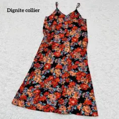 美品 Dignite collier 花柄 ロング キャミ ワンピース フリー